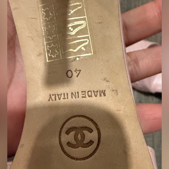 💗Chanel vintage camellia Print Open Toe Heels Pale pink 💗 - Picture 8 of 11